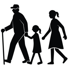 Multigenerational Family Walking Together A Symbol of Unity and Love