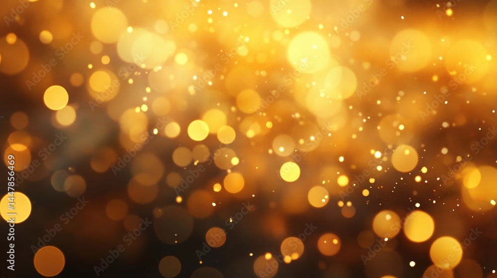 Aufkleber a romantic golden bokeh glow with softly diffused sparkles creating a warm ambiance