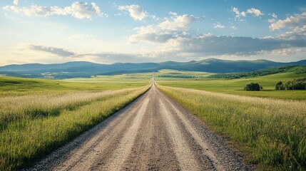 Obraz premium A rural dirt path transitioning into a modern highway, symbolizing development and progress.