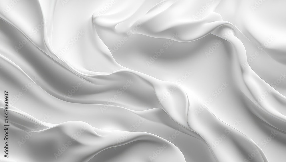 Poster elegant abstract white wavy texture background with smooth flowing curves and subtle light and shado