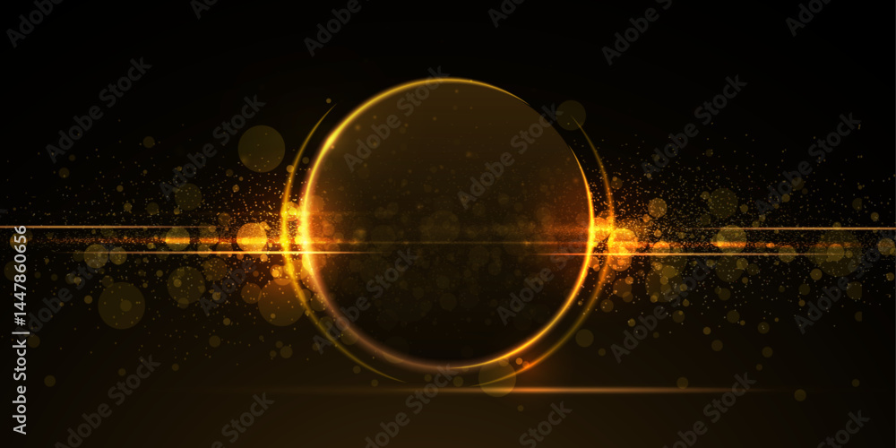 Leinwandbilder abstract glitter gold luxury background. vector illustration element with gold light glow effect, bo