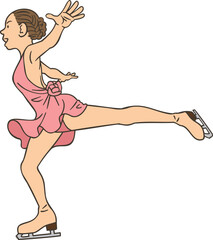 Women's Singles Figure Skater (landing after a jump)