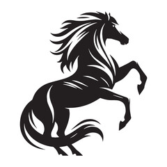 Bold rearing horse silhouette vector perfect for modern visual branding – horse silhouette – horse vector – horse illustration – silhouette of horse

