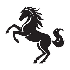 Artistic rearing horse silhouette vector created for distinctive branding – horse silhouette – horse vector – horse illustration – silhouette of horse

