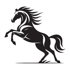 Precise rearing horse silhouette vector crafted for clean visual assets – horse silhouette – horse vector – horse illustration – silhouette of horse

