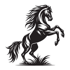 Polished rearing horse silhouette vector designed for powerful visuals – horse silhouette – horse vector – horse illustration – silhouette of horse


