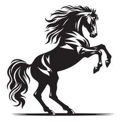 Dynamic rearing horse silhouette vector ideal for professional branding – horse silhouette – horse vector – horse illustration – silhouette of horse

