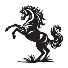 Refined rearing horse silhouette vector created for modern visual assets – horse silhouette – horse vector – horse illustration – silhouette of horse


