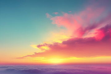 Fototapeta premium Vibrant Sunset over Cloudscape.
