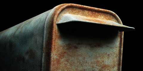 Close-up of Rusted Metal Mailbox