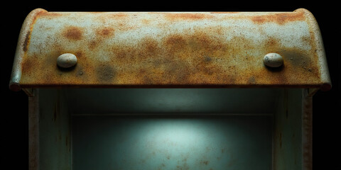 Rusty Metal Container with Interior Illumination