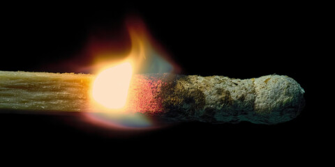 Burning Matchstick Close-up