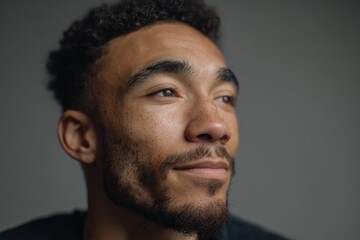 Obraz premium minimalistic portrait of youtuber against blurred background