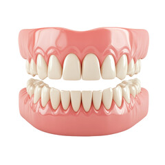 Obraz premium A detailed image of a set of dentures, showcasing the upper and lower rows of teeth