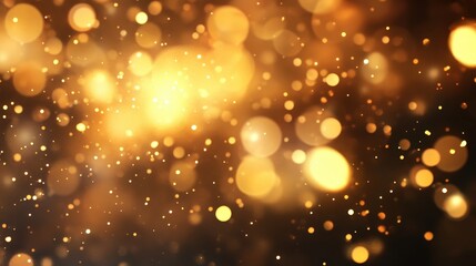 A shimmering golden bokeh effect with blurred sparkles and radiant highlights