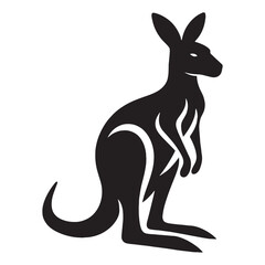 Stylish kangaroo silhouette vector created for unique brand visuals – kangaroo silhouette – kangaroo vector – kangaroo illustration – silhouette of kangaroo

