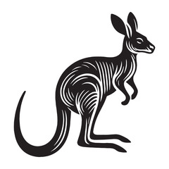 Signature kangaroo silhouette vector designed for refined visual elements – kangaroo silhouette – kangaroo vector – kangaroo illustration – silhouette of kangaroo

