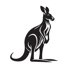 Polished kangaroo silhouette vector crafted for modern digital visuals – kangaroo silhouette – kangaroo vector – kangaroo illustration – silhouette of kangaroo

