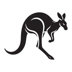 Precise kangaroo silhouette vector for clear and professional branding – kangaroo silhouette – kangaroo vector – kangaroo illustration – silhouette of kangaroo

