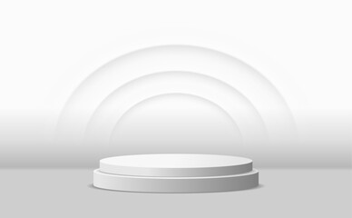 Vector illustration of an empty podium with multiple levels, perfect for representing rankings, achievements, or competition results. Clean and minimal graphic design source for versatile use.