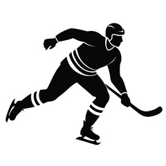 Fototapeta premium Powerful Ice Hockey Player Silhouette