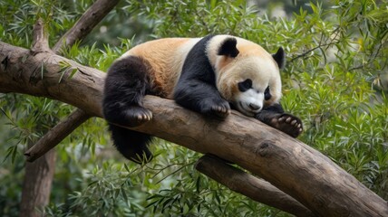 Obraz premium giant panda on a tree