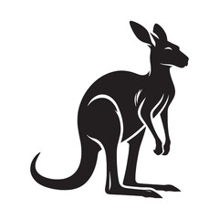 Dynamic kangaroo silhouette vector designed for bold branding visuals – kangaroo silhouette – kangaroo vector – kangaroo illustration – silhouette of kangaroo

