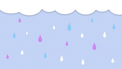 雲と雨のキュートな背景
