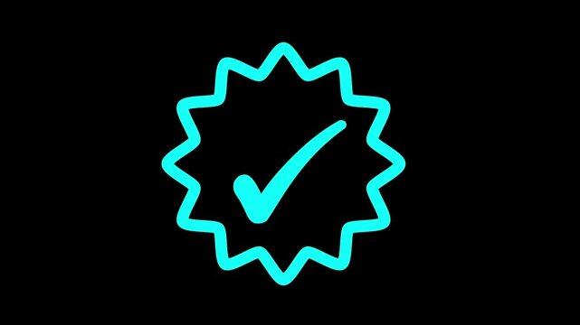 Starburst Check Mark Animation Simple Design, Smooth Starburst Check Mark Animation