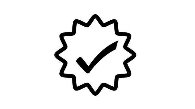 Minimal Starburst Check Mark Symbol Animation, Starburst Check Mark Animation Simple Design