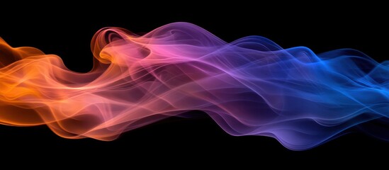 Obraz premium Colorful smoke swirls, dark background, design element
