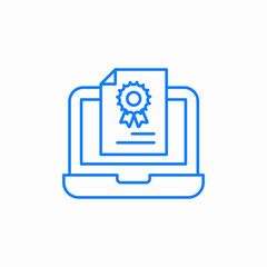 award certificate laptop icon sign vector