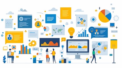 Digital marketing experts conducting detailed audit to refine their content strategies focusing on SEO and achieving KPI's