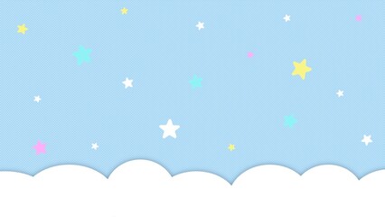 雲と星のキュートな背景