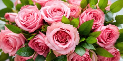 Naklejka premium Elegant Pink Rose Bouquet for a Romantic Wedding Celebration
