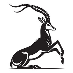 Sleek gazelle silhouette vector ideal for contemporary visual assets – gazelle silhouette – gazelle vector – gazelle illustration – silhouette of gazelle

