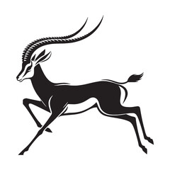 Bold-edged gazelle silhouette vector designed for striking creative designs – gazelle silhouette – gazelle vector – gazelle illustration – silhouette of gazelle

