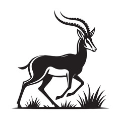 Distinct gazelle silhouette vector ideal for professional graphic design – gazelle silhouette – gazelle vector – gazelle illustration – silhouette of gazelle

