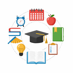  icon set of education and work tools