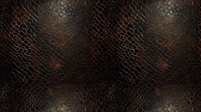 Dark Brown Snakeskin Texture Looped Animation Background