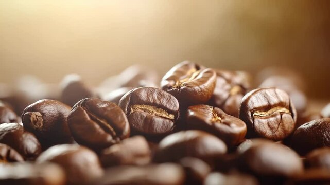 Many coffee beans video texture background
