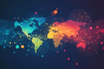 Business expansion and global strategy with digital communication network and innovative corporate planning background for modern enterprises