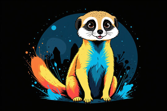 vector illustration of a meerkat