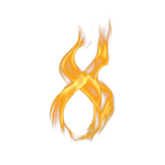 Fire Subtle Flame Number 8 Overlay - Realistic Burning Text Effect for Dramatic Designs. Perfect for Action, Sports and Bold Branding Projects. High-Quality Transparent PNG for Dynamic Digital Art.