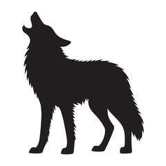 Distinct howling wolf silhouette vector perfect for bold brand visuals – howling wolf silhouette – wolf silhouette – wolf vector – silhouette of wolf

