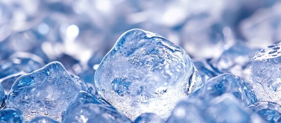 Close-up Ice Cubes Background Texture