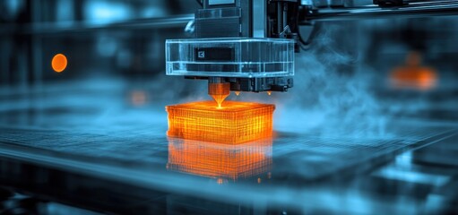 3D Printing in Action: Innovative Technology Creating a Glowing Object
