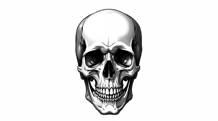 Detailed skull illustration, perfect for edgy designs. Focus on anatomy, ideal for medical or artistic projects.