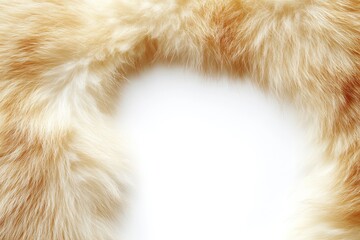 Blonde Fur Texture Frame on White Background
