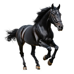 Fototapeta premium Energetic horse galloping in the meadow wildlife photography. Isolated on transparent background, png.
